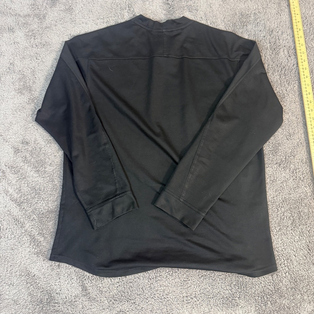 Nike Long Sleeve Shirt Mens Large Black Excellent Embroidered Swoosh Athletic - Picture 6 of 8
